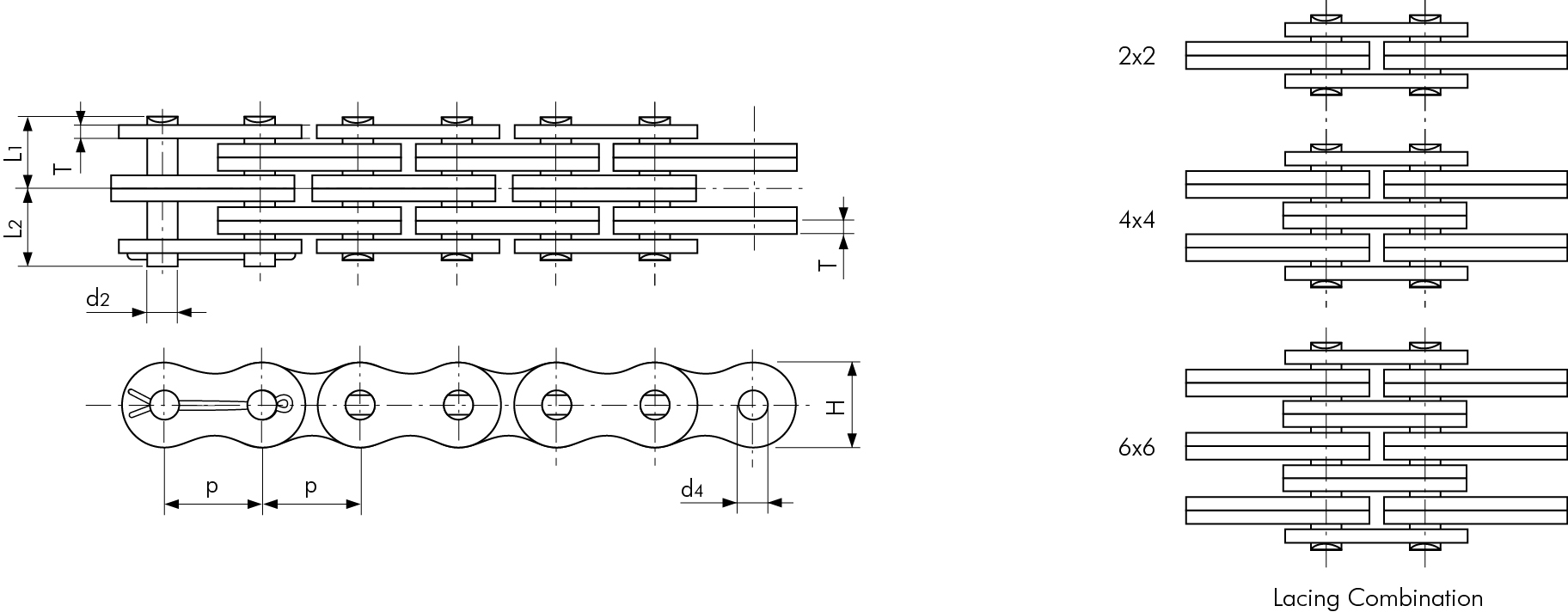 ANSI20AL.jpg Leaf chain Tsubaki AL1022 END PIN (2CP) - ANSI AL Type - Image 1