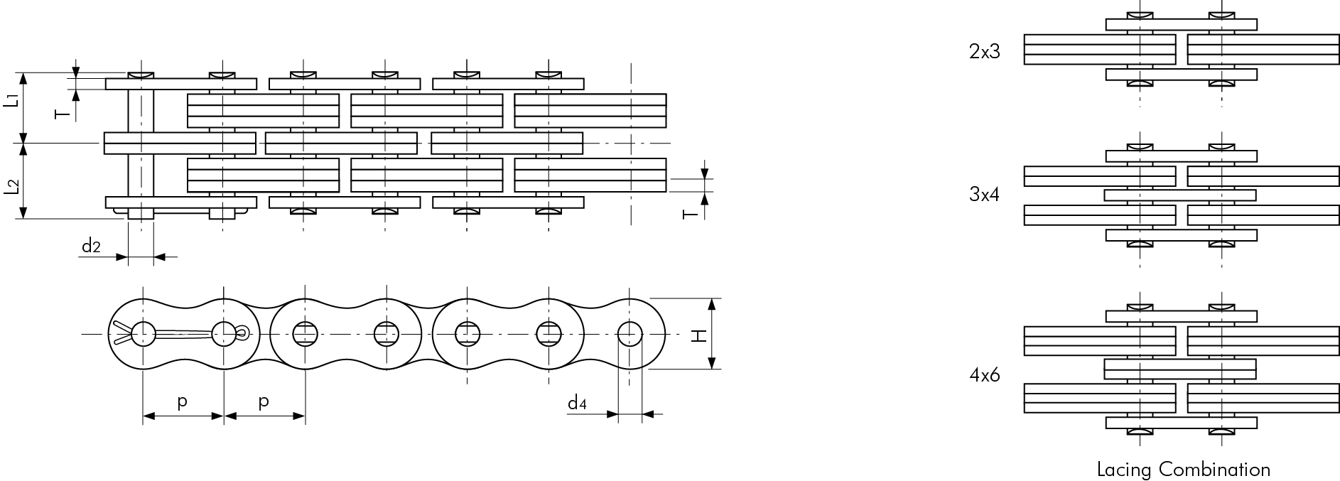 ANSI20BL.jpg Leaf chain Tsubaki BL1044 CL WITH LONG COTTER PIN - ANSI BL Type - Image 1
