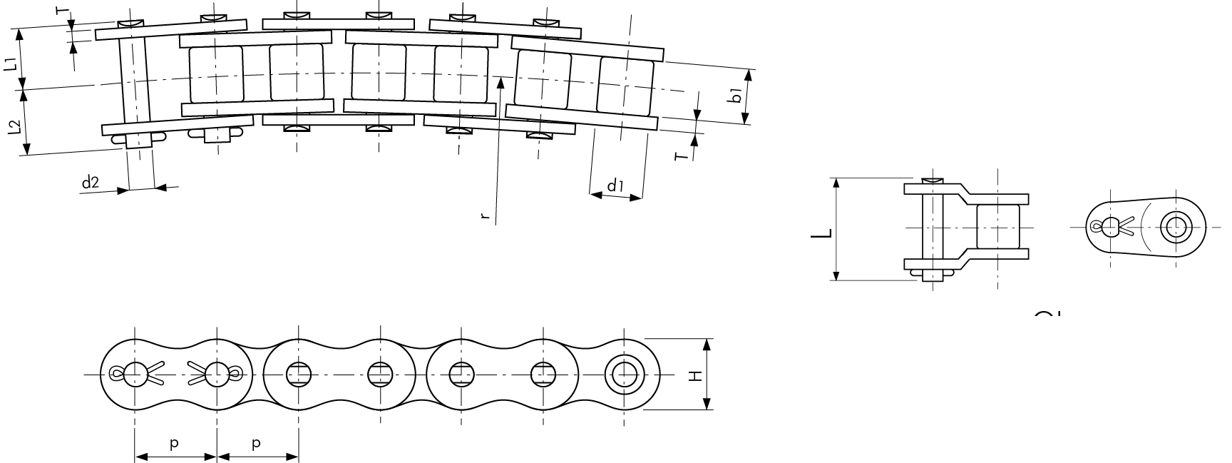 ANSI20Single20Pitch20Curved.jpg Roller chain Tsubaki RS80 CU RP - ANSI Single Pitch Curved (CU) - Image 2