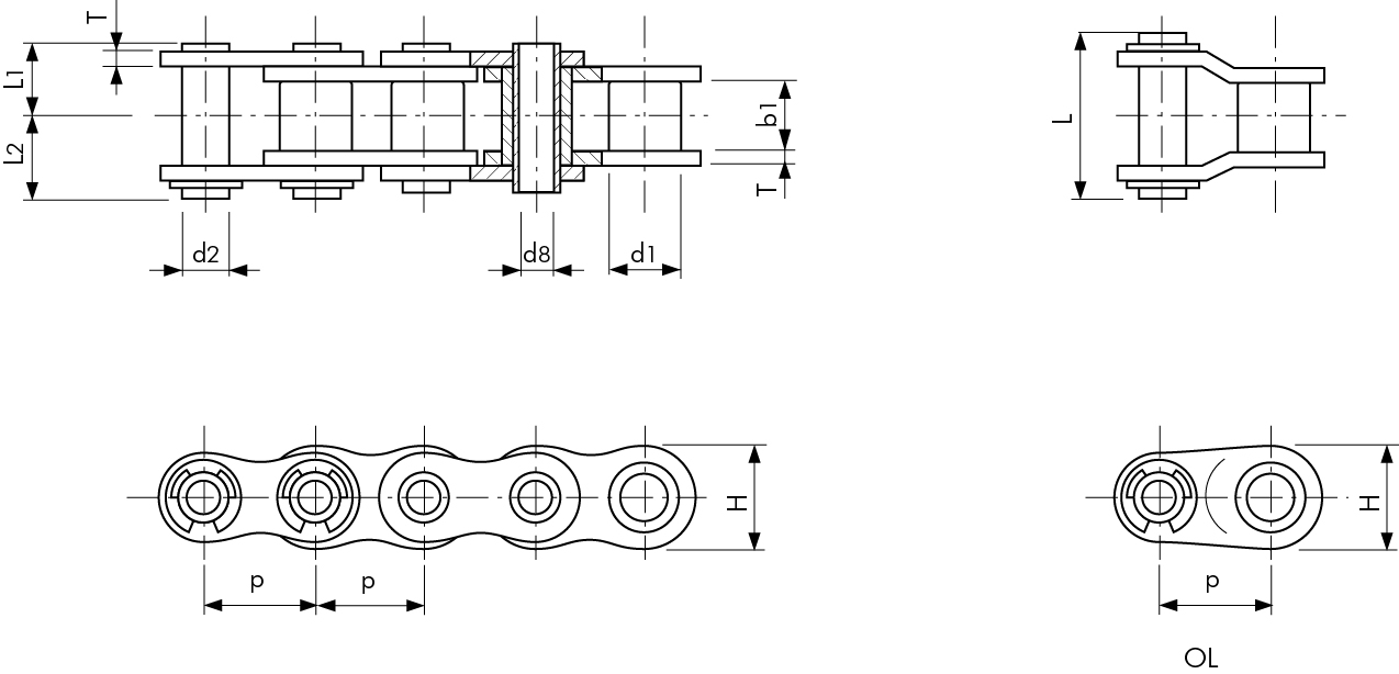 ANSI20Single20Pitch20HP.jpg Roller chain Tsubaki RSC40 HP LAMBDA - ANSI Single Pitch LAMBDA Hollow Pin (HP) - Image 2