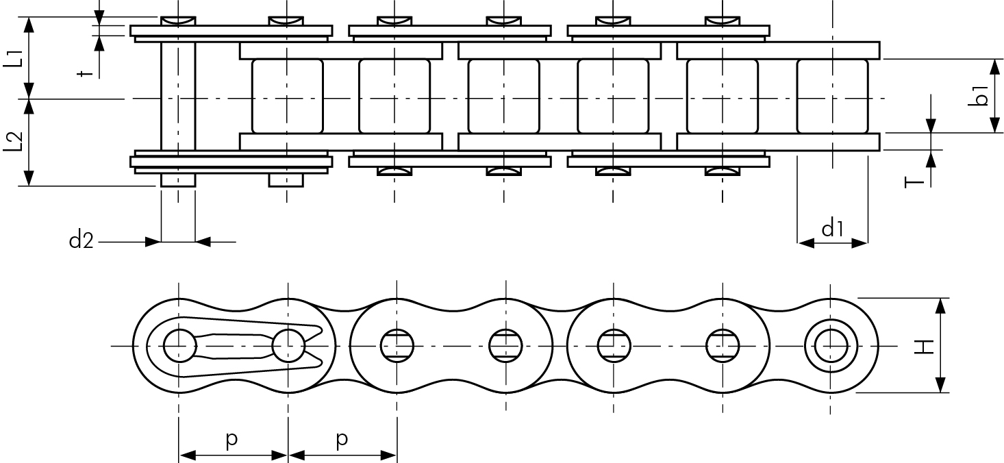 BS20X-Lambda.jpg Roller chain Tsubaki RS08B X LAMBDA 1 CL - BS X-LAMBDA Chain - Image 1